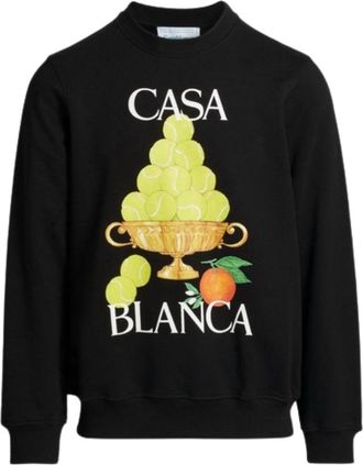 Casablanca Mens La Corbeille Doranges Black Sweatshirt Cotton - Size X-Large