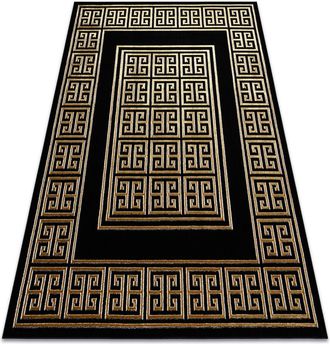 RugsX Rugsx - Alfombra Allure 1968 Chave Grega, Marco - Estructural, Elegante, Glamurosa Negro / Oro Black 280x370 Cm