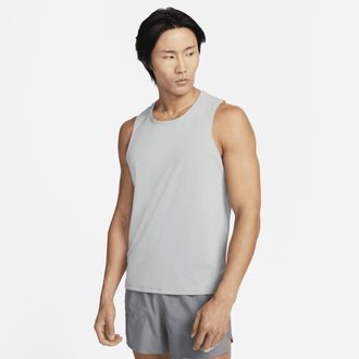 Nike Mens Miler Dri-FIT Running Tank Top in Grey | DV9321-097