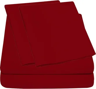 Luxury Home Deep Pocket Microfiber Sheet Set in Burgundy at Nordstrom Rack, Size King