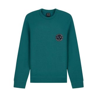 A|X Armani Exchange Felpa in piquet di cotone stretch accoppiato - - Sweatshirts & Hoodies - Uomo - Blu - M
