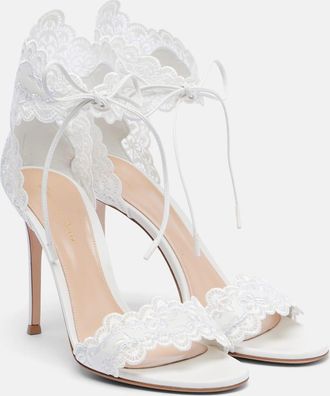 Gianvito Rossi Evie 105 embroidered leather sandals