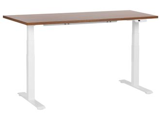 Beliani Escritorio regulable de derivado de madera marr&oacute;n