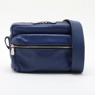 Louis Vuitton Cobalt Leather Messenger Bag Shoulder Bag (Pre-Owned)
