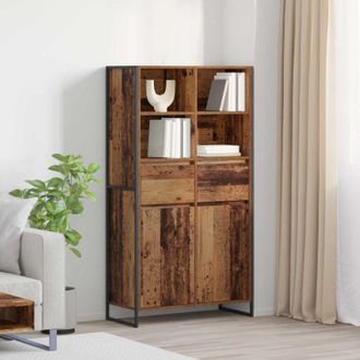 vidaXL vidaXL Credenza con cassetto 2 pcs Legno vecchio 81 x 36 x 150.5 cm