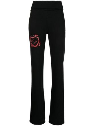 Maisie Wilen Pop logo-print track pants - women - Cotton - M - Black