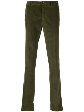 Incotex Pantaloni con vita elasticizzata a coste - Verde