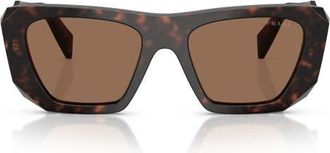 Prada 53mm Square Sunglasses in Root Tortoise /Dark Brown at Nordstrom