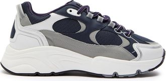 Cleens Pulse Runner Panelled Mesh Sneakers - Navy - 8.5 (IT42.5 / UK8.5)