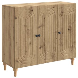 vidaXL Aparador Roble Artesanal 89 X 34,5 X 80 Cm Madera De Ingenier&iacute;a Vidaxl
