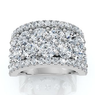 Pompeii3 3 1/2Ct Diamond Wedding 11mm Wide Anniversary Ring 14k Gold Lab Grown