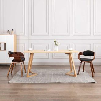 vidaXL Vidaxl - Sillas De Comedor 2 Unidades Madera Curvada Y Cuero Sint&eacute;tico