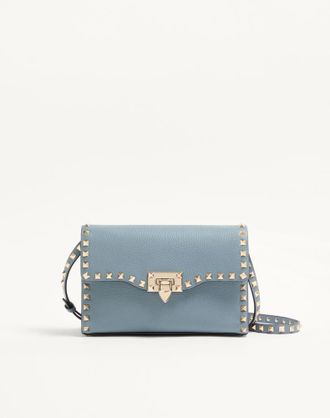 Valentino Garavani Borsa Piccola A Tracolla Rockstud In Vitello Granato Donna STONE UNI