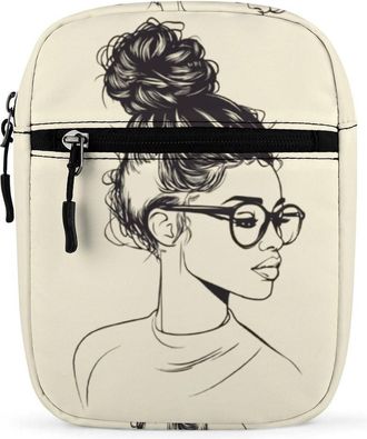 Generic Fashion African Woman Trendy Crossbody Bag for Men Women Small Satchel Men Sling Adjustable Shoulder Strap Messenger