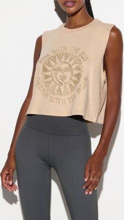 Spiritual Gangster Rise Spirit Graphic Crop Tank in Palo Santo at Nordstrom, Size Medium