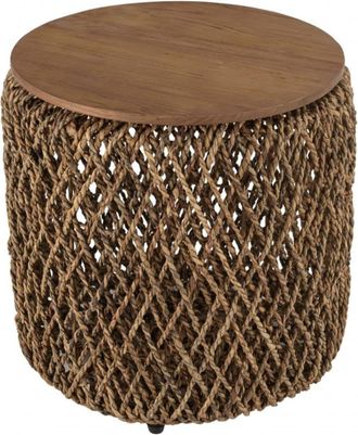 Macabane Mesa auxiliar redonda de fibra de cocotero D49