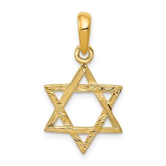 Diamond2Deal 14k Yellow Gold Star of David Pendant