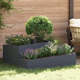 Berkfield Home Pots & Planters Anthracite Plastic Large Metal Planter