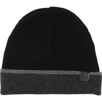 Bruno Magli Cashmere Colorblock Jersey Knit Beanie in Black/grey at Nordstrom Rack