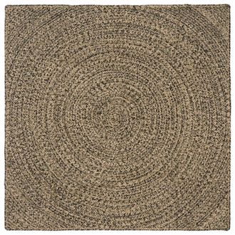 vidaXL Alfombras De &Aacute;rea Natural Y Negro 120 X 120 Cm Yute Vidaxl