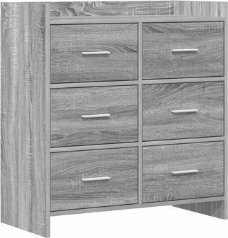 vidaXL Aparador Sonoma Gris 75 X 33 X 80 Cm Madera De Ingenier&iacute;a Vidaxl