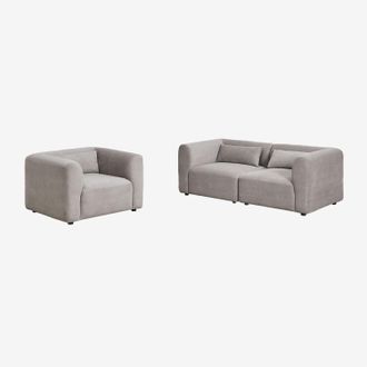Sklum Sklum - Conjunto De Sal&oacute;n Con Sof&aacute; Modular De 2 Piezas Y Sill&oacute;n Fogler