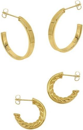 Adornia Set of 2 Hoop Earrings in Gold at Nordstrom Rack