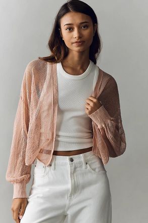 Pilcro Sheer Mesh Cardigan