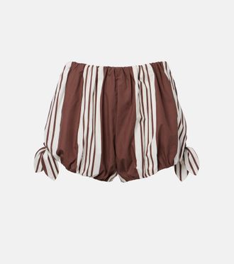 Poss&eacute; Rosie striped cotton shorts