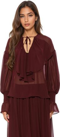 Alexia Admor Serelise Blouse in Burgundy at Nordstrom, Size X-Small L
