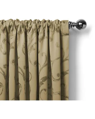 Elrene Mia Jacquard Scroll Blackout Window Curtain