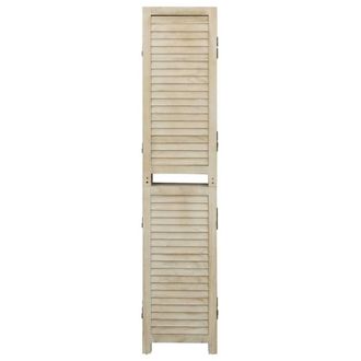 Berkfield Home Beautiful 6-Panel Room Divider 210x165 cm Solid Wood Paulownia in Light Beige