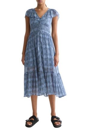 Scotch & Soda Print Chiffon Midi Dress in Horseshoes Infinity at Nordstrom, Size 10 Us