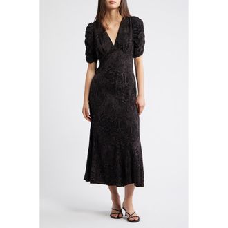 Rails Zariah Mixed Animal Print Midi Dress in Charcoal Mixed Animal at Nordstrom Rack, Size Xx-Small