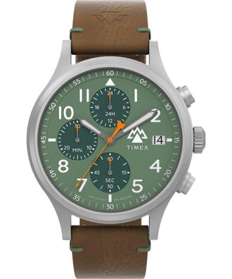 Timex Sierra Mens Brown Watch TW2W16400 Leather (archived) - One Size