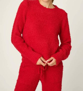 PJ Salvage Bundle Up Sweater In Samba Red