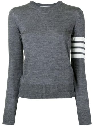 Thom Browne Relaxed Fit Pullover With 4 Bar In Fine Merino Wool
