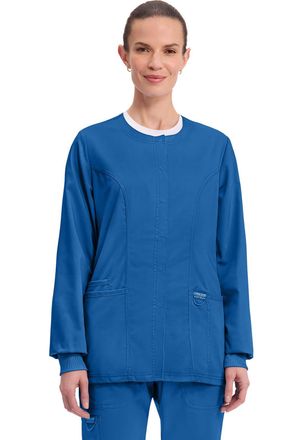 Cherokee Womens Snap Front Warm-up Jacket, Royal, Medium