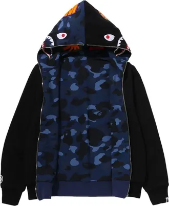 A Bathing Ape Color Camo Reversible Shark Full Zip Hoodie Navy 0ZXSWM004151QNYX