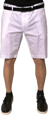 Dolce & Gabbana Mens White Chinos Cotton Stretch Casual Shorts Elastane