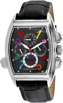 Christian Van Sant Mens Grandeur Black Dial Watch