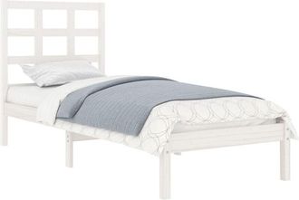 vidaXL Estructura De Cama Madera Maciza Individual Blanco 75x190 Cm Vidaxl