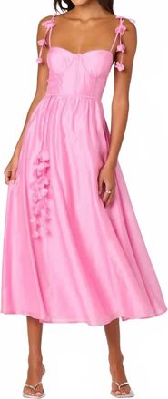Astr Womens Halcyon Flower Appliqu&eacute; Midi Dress In Pink