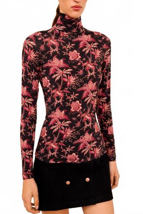 Ulla Johnson Aurelia Longsleeves Turtleneck Top In Midnight Lily