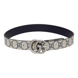 Gucci Accessoires, unisex, Beige, L, Leer, Double G Leren Riem