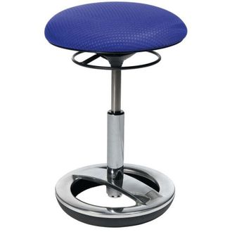 Topstar Taburete Con Base Anillo Tapizado Azul Asiento H.440-570mm