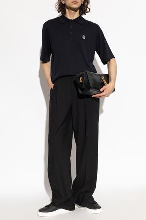 Balmain Polo With Logo, Mens, Black