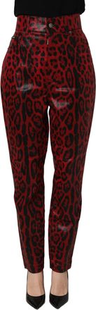 Dolce & Gabbana Leopard Print Denim Jeans - Red