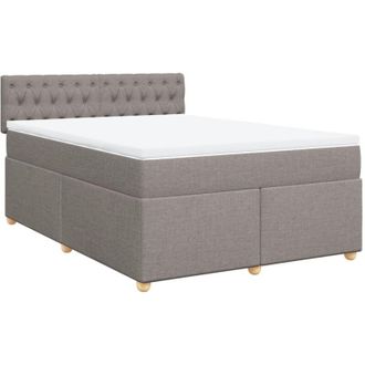 vidaXL Vidaxl - Cama Box Spring Con Colch&oacute;n Tela Gris Taupe 140x190 Cm