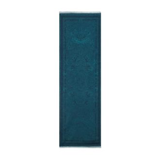 Etro Cotton-blend Jacquard Scarf with Floral Motif - female - Etro - Scarves - Blue - ONE SIZE - Accessories